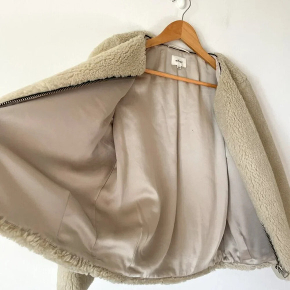 Aritzia Wilfred Verrier Plush Faux Sherling Jacket Coat Cream Size Small - Picture 7 of 9